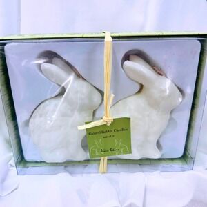 New In Box Glazed White Rabbit Bunny Vance Kitira Spring Candles Farmhouse Chic